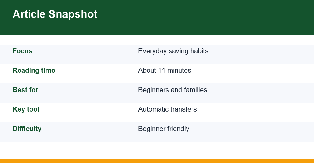 how to save money — infographie