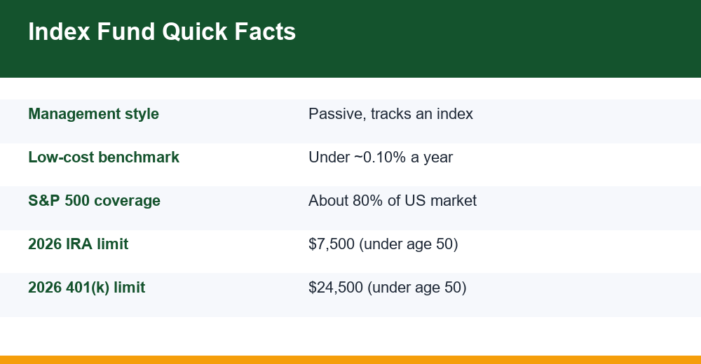index funds for beginners — infographic